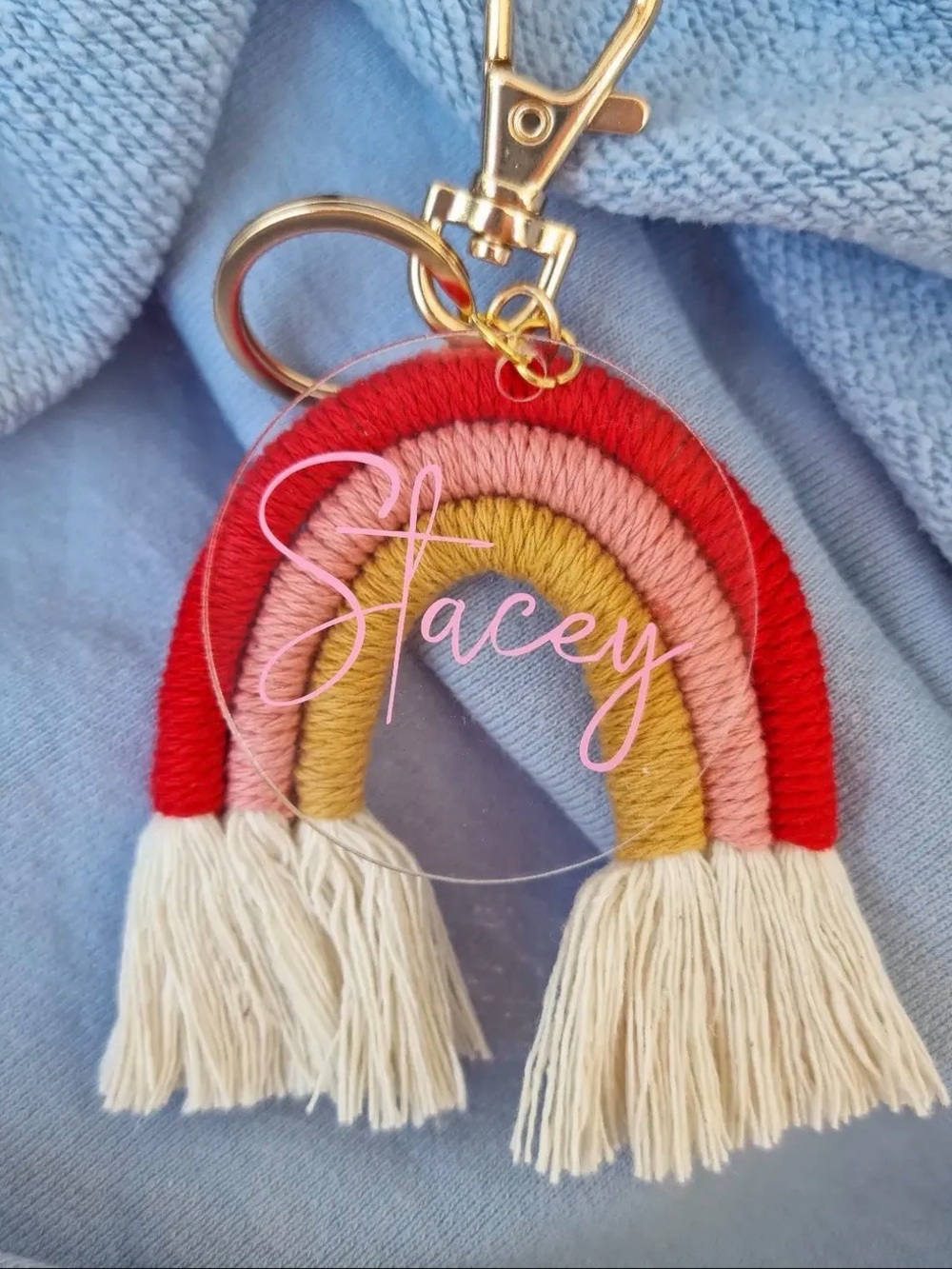 Retro Etsy Handmade Rainbow Keychain ✨